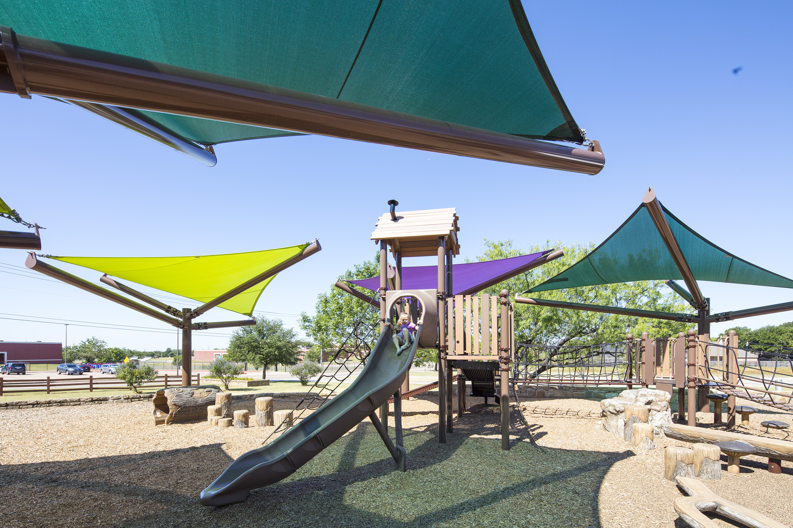 triangle shades at playground