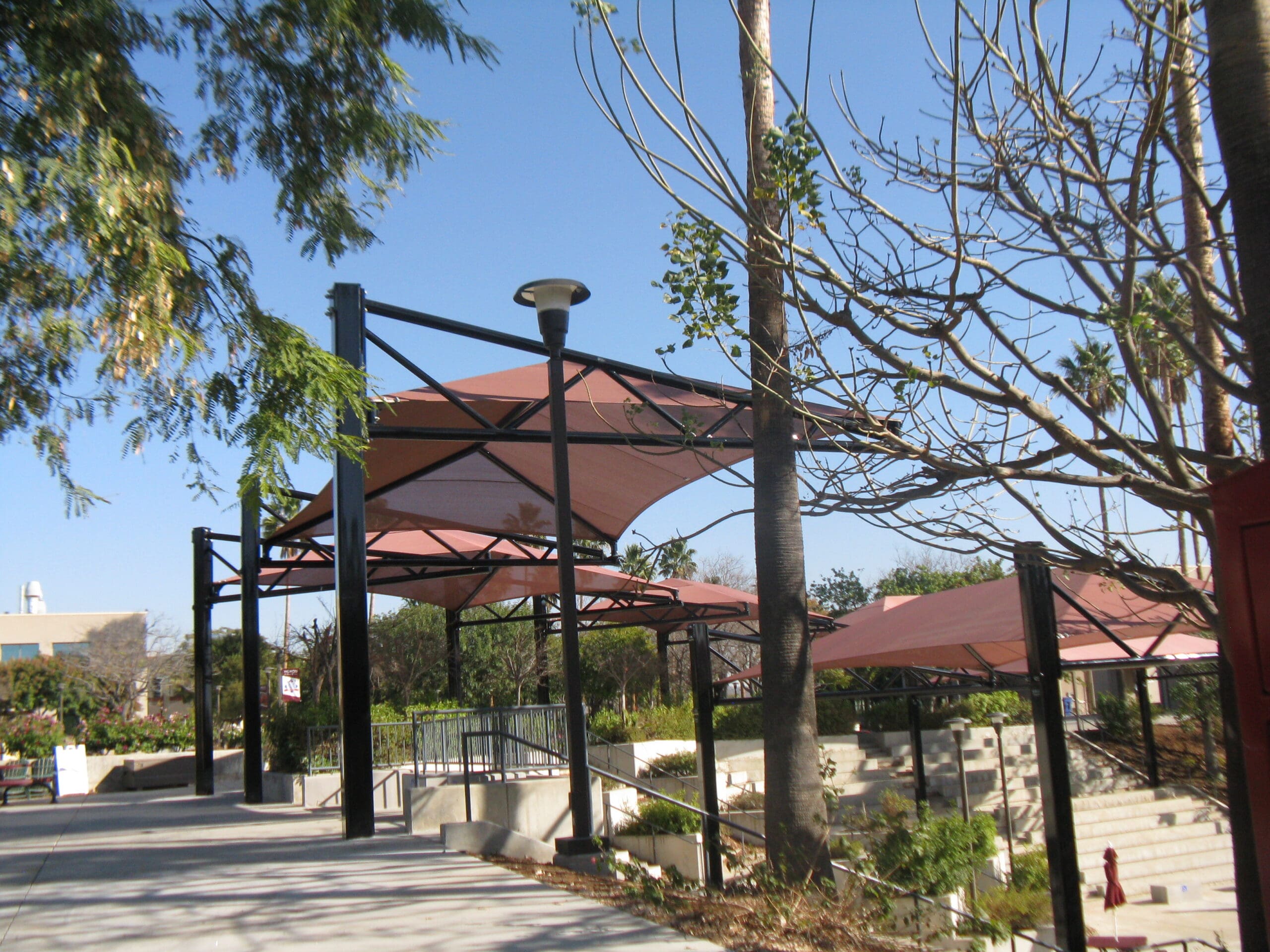 shades covering outdoor amphitheater