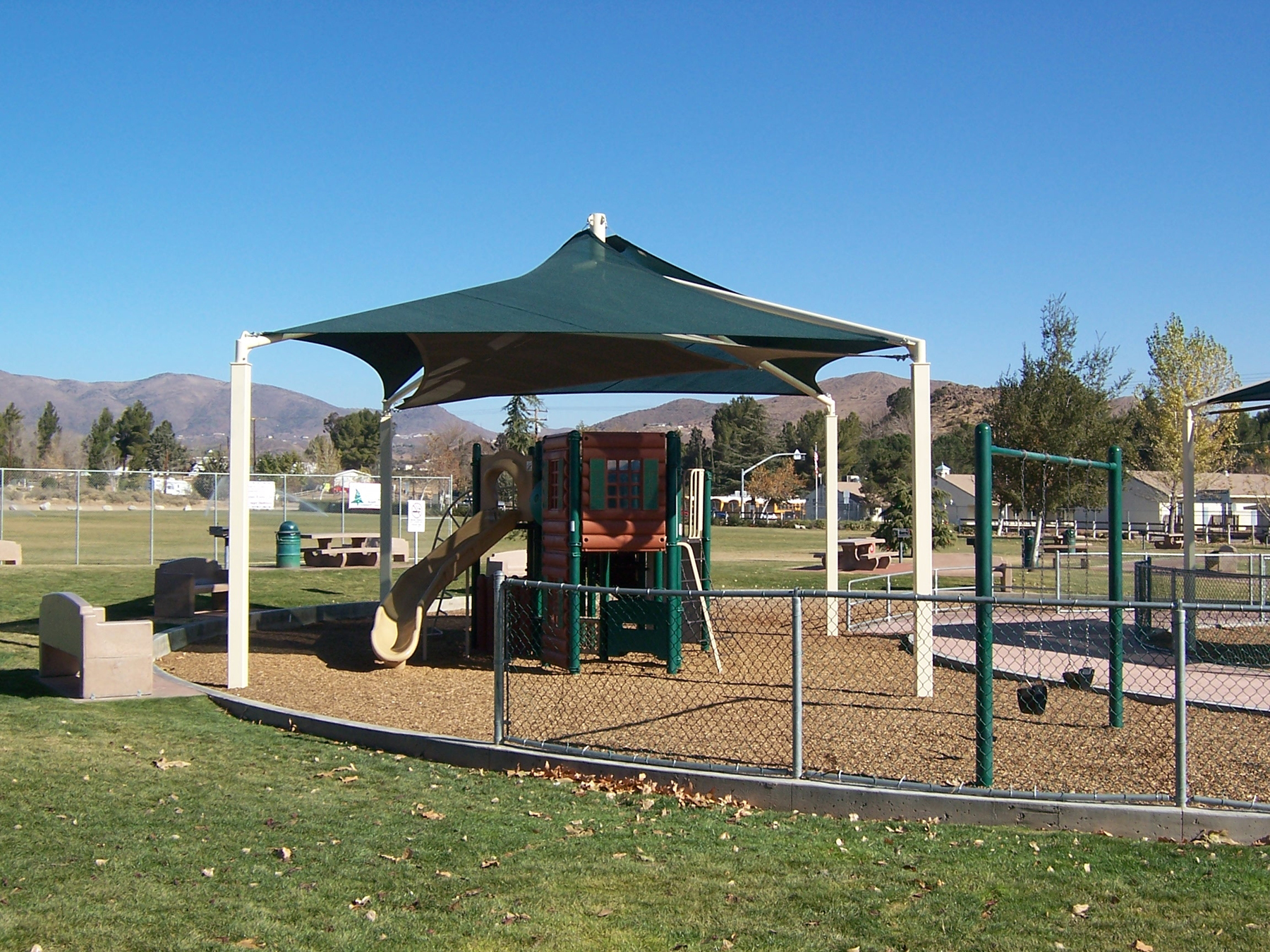 shade structure at recreational play area
