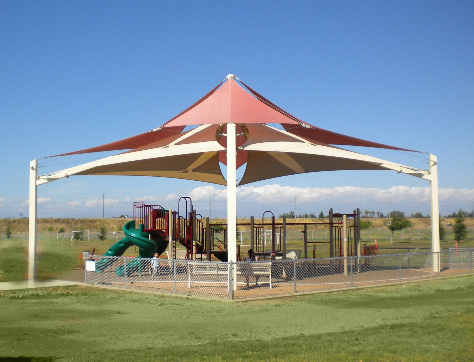 shade covering playground at park
