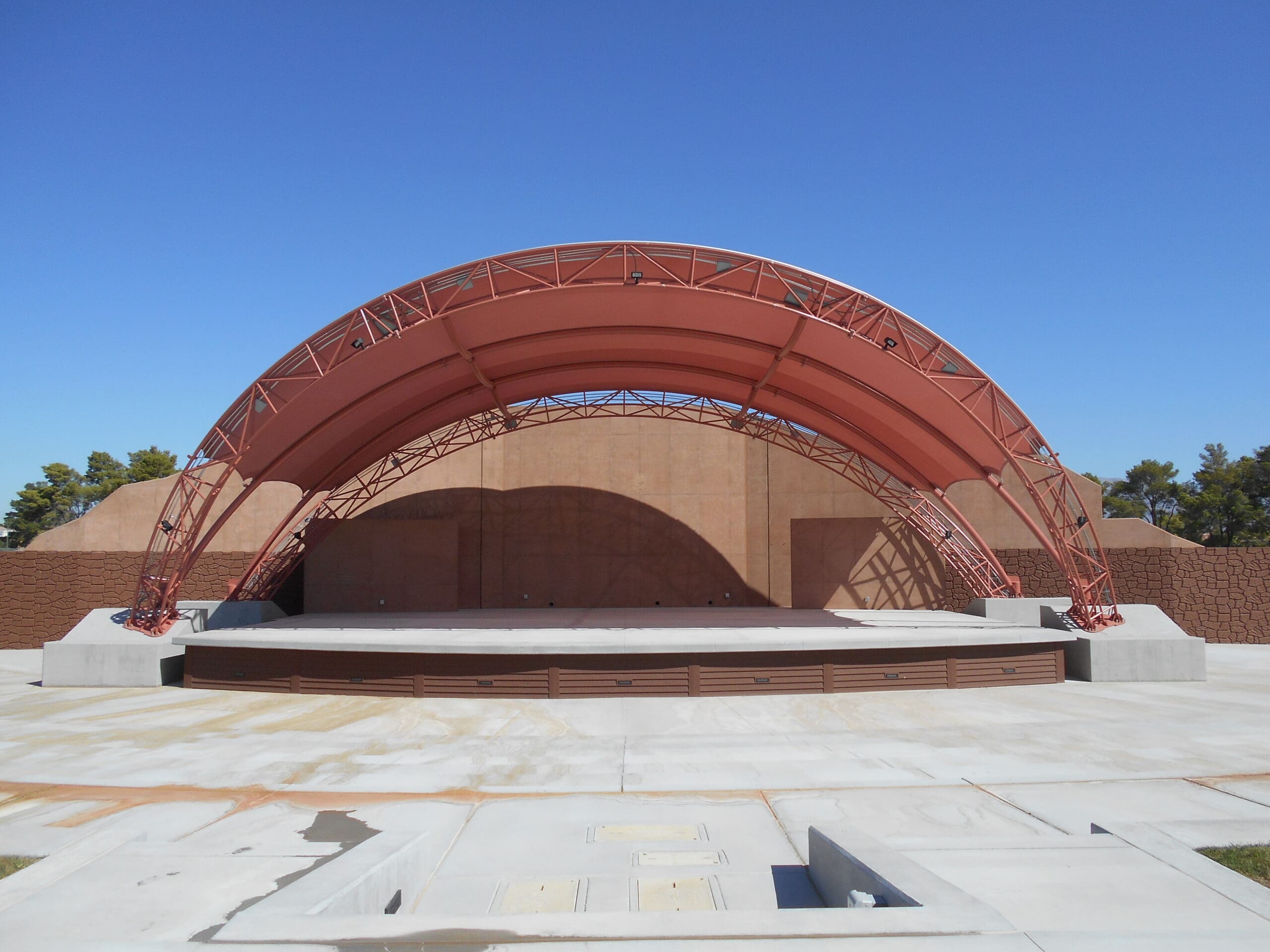 dome shade over outdoor amphitheater