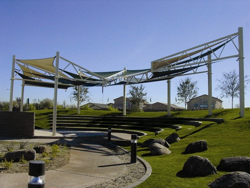 usa shade structure covering amphitheater seating