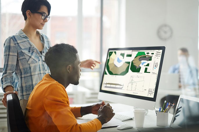 People Designing on a computer