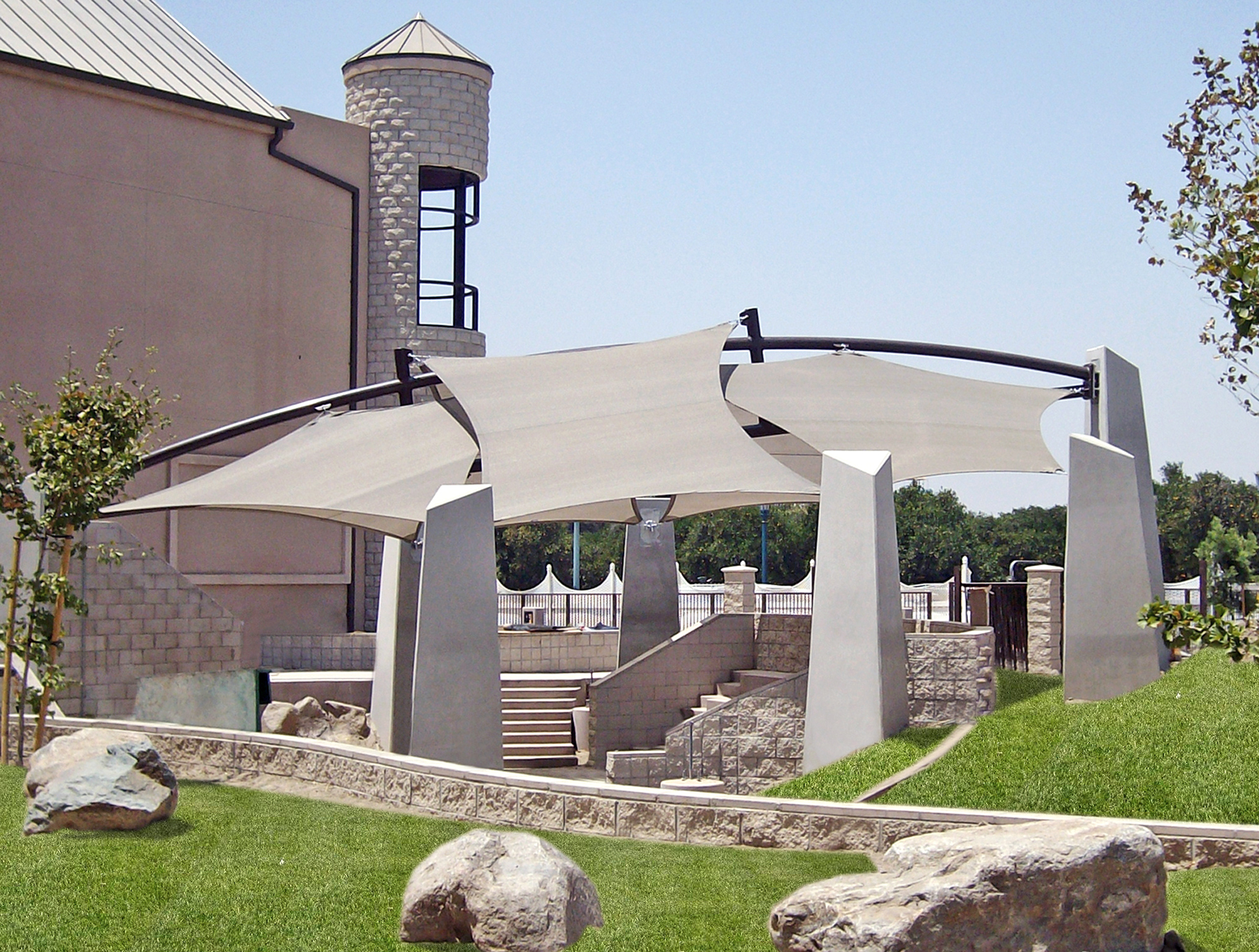 group of shades outside of museum