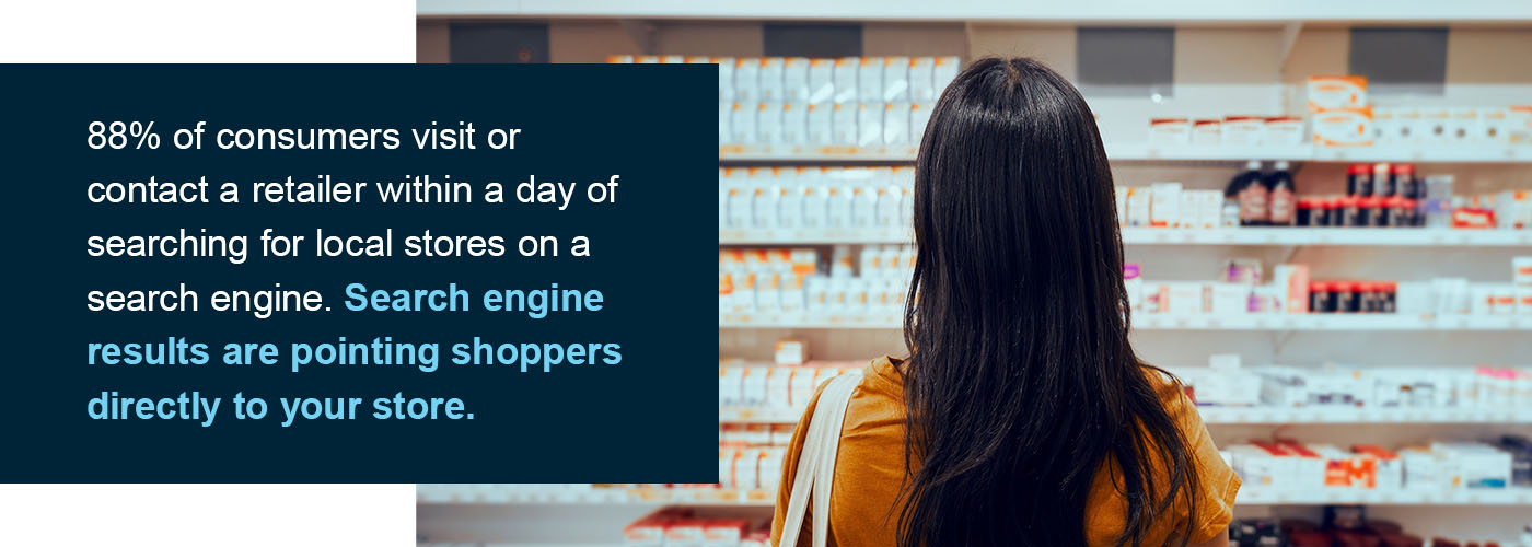 Search engine results are pointing shoppers directly to your store