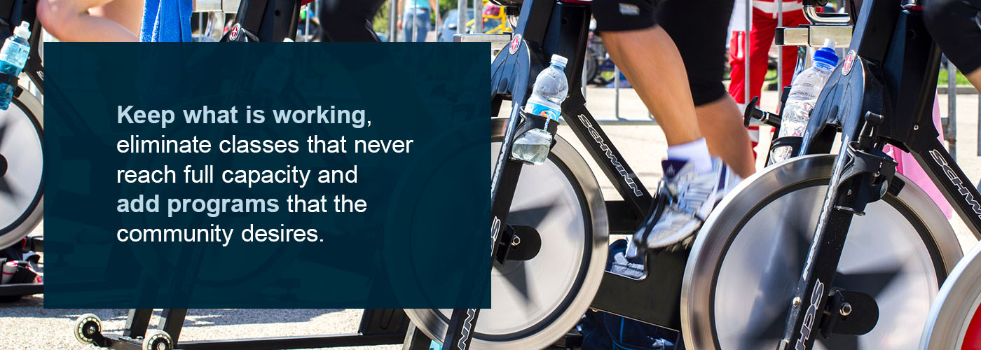 Eliminate classes that never reach full capacity and add programs that the community desires.