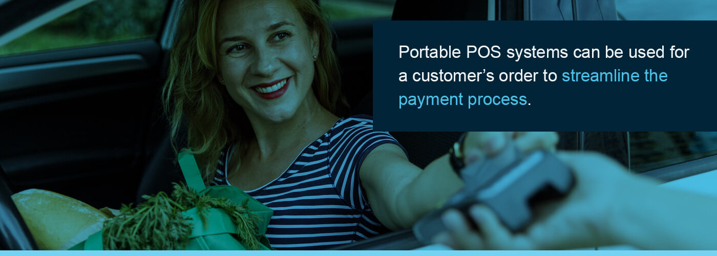 Portable POS systems can be used for a customer's order