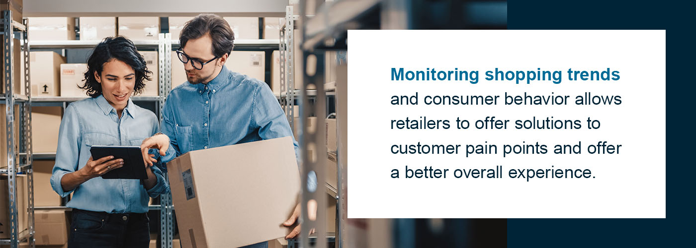 Monitor shopping trends and behaviors
