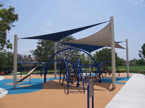 outdoor playground under usa shade