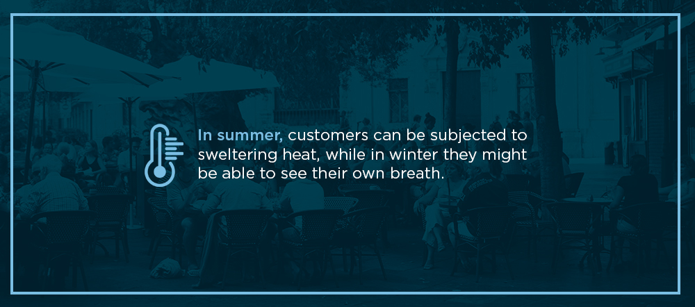 regulating temperatures with restaurant patios