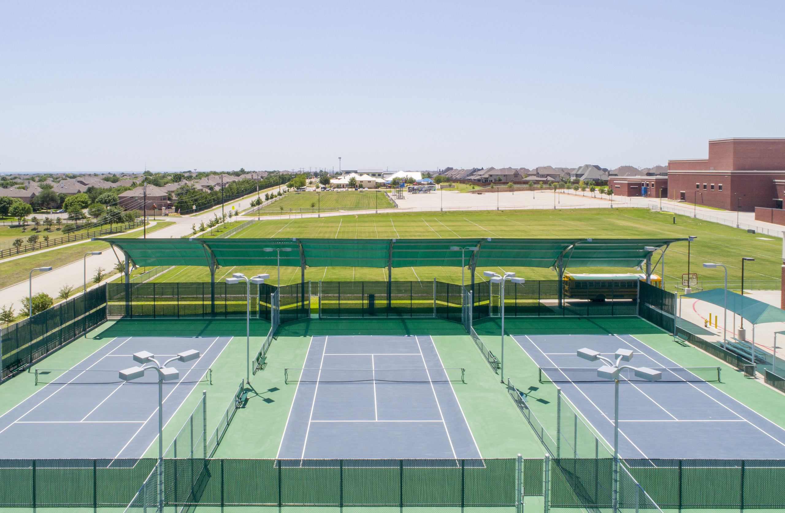 tennis court shade structure for bleachers