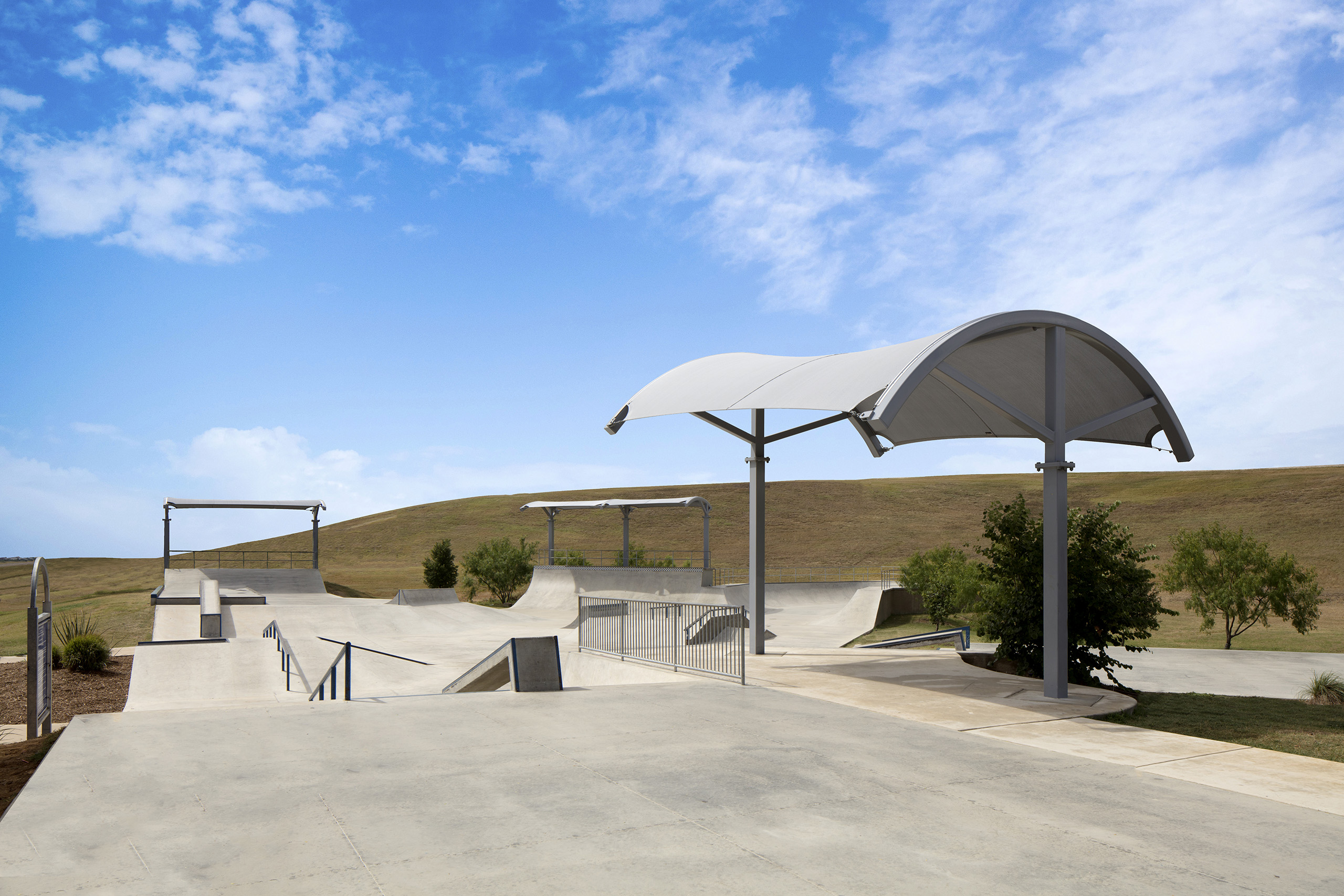 outdoor skatepark on sunny day