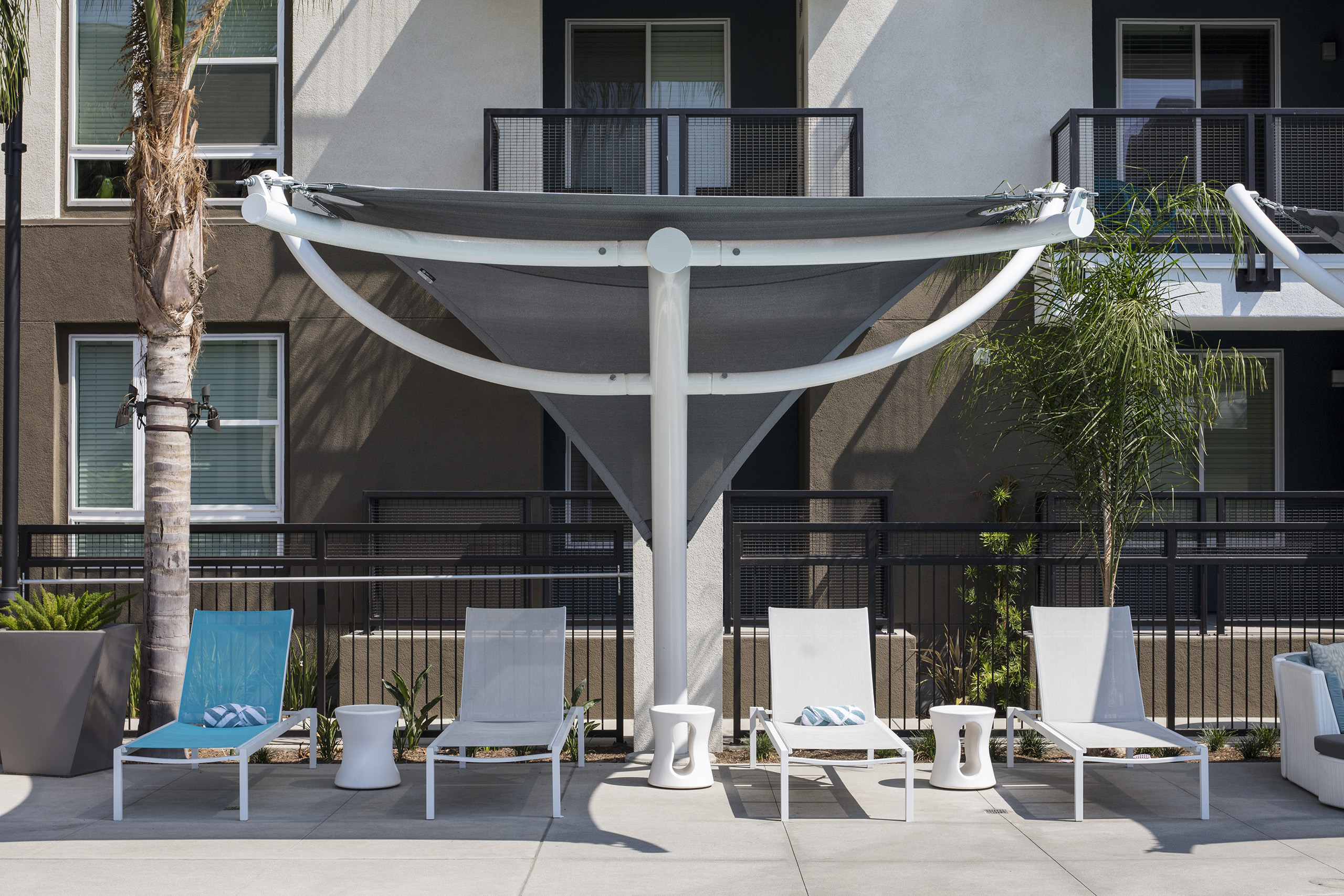 shade covering lounge chairs