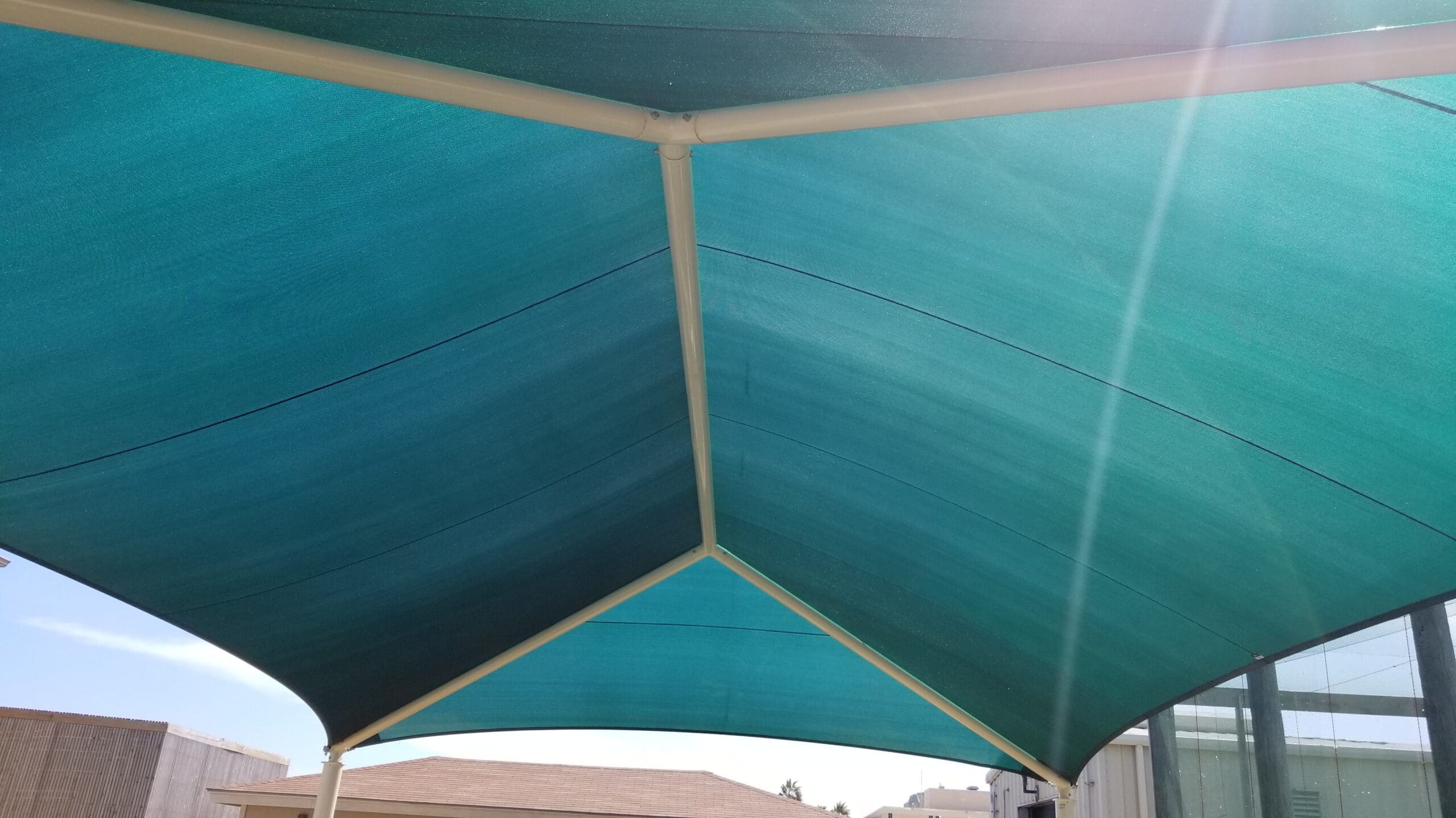 underneath view of green usa shade