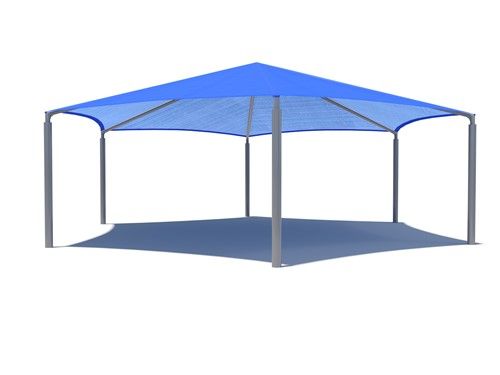 blue hexagon shade