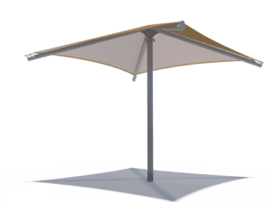 single post pyramid shade