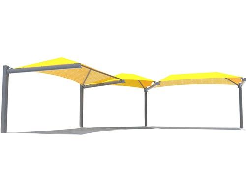 yellow wrap around cantilever shade