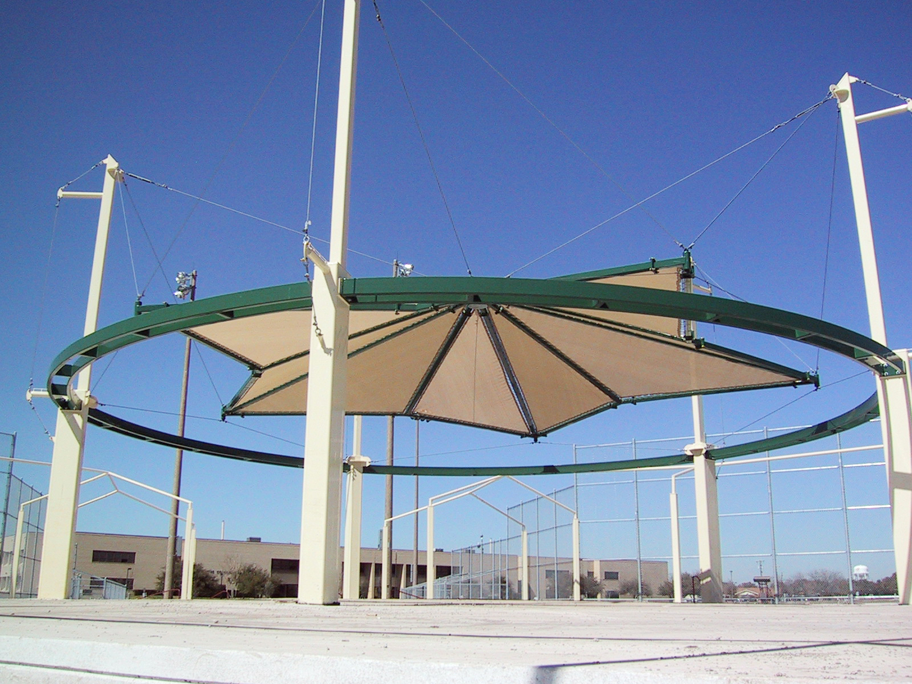 custom usa shade structure at sports complex