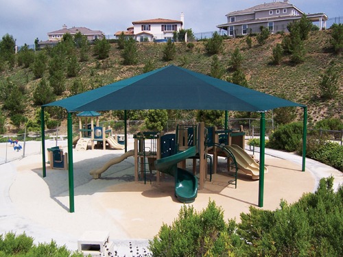 hexagon usa shade covering playground
