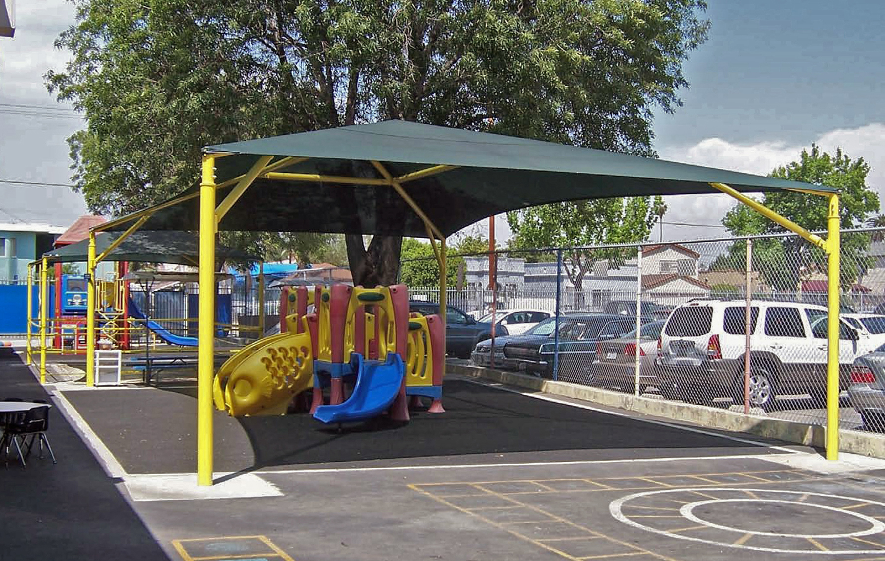 sun shade covering playground