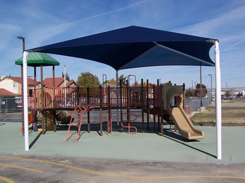 sun shade covering school playground