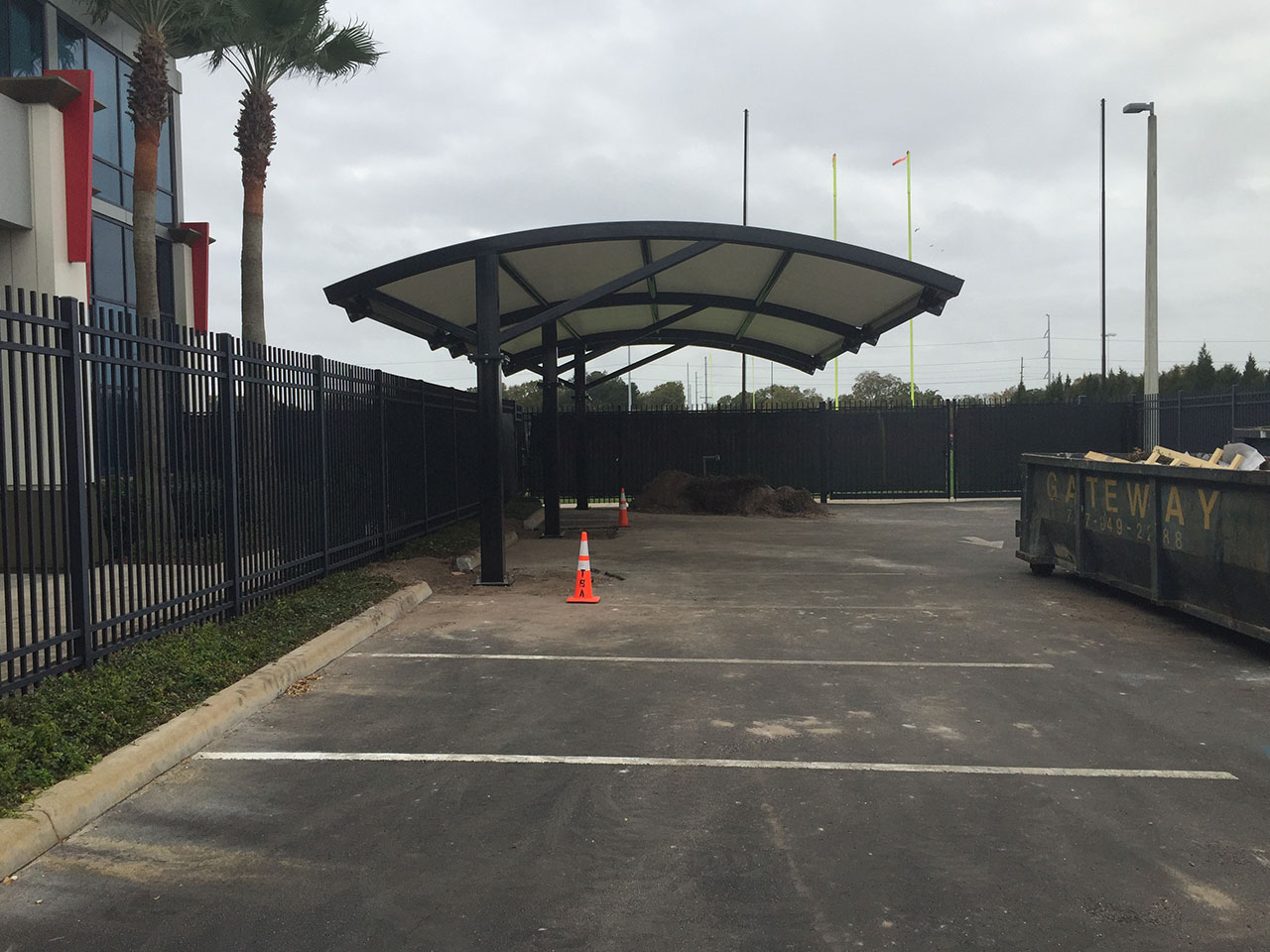 usa shade covering outdoor parking spaces