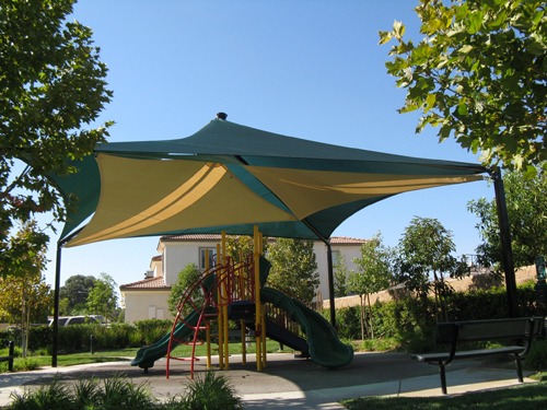 outdoor playground covered by USA shade