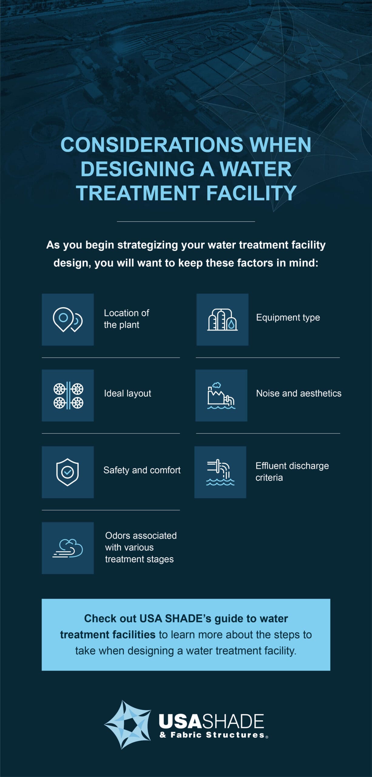 These are some key considerations when designing a water treatment facility.