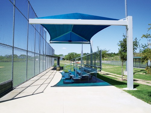usa shade covering outdoor bleachers