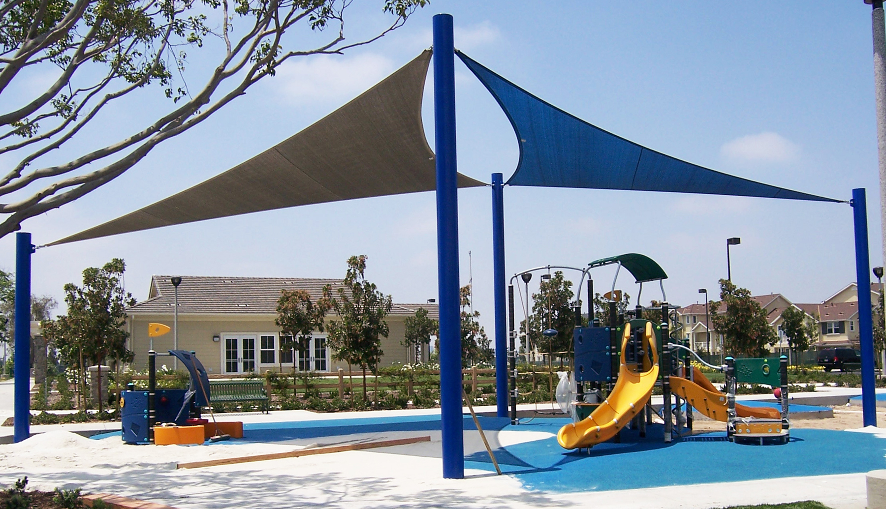 children's playground under usa shades