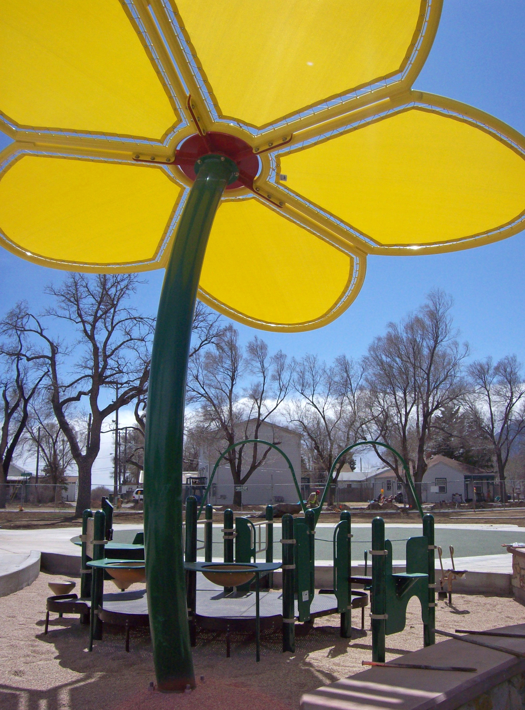 yellow flower usa shade covering playground