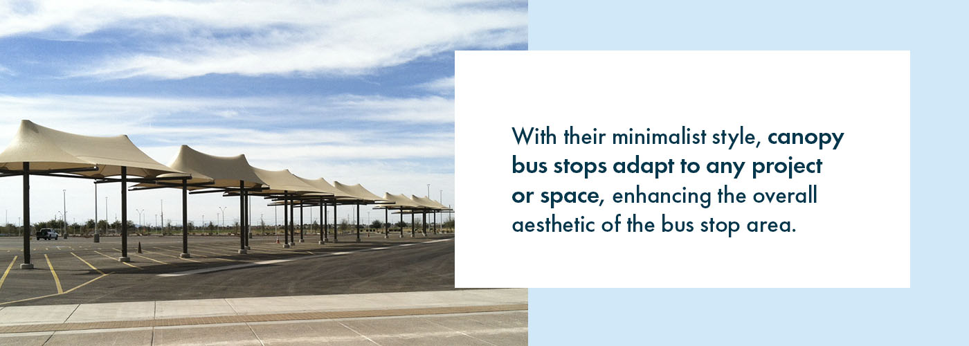 With their minimalist style, canopy bus stops adapt to any project or space, enhancing the overall aesthetic of the bus stop area.