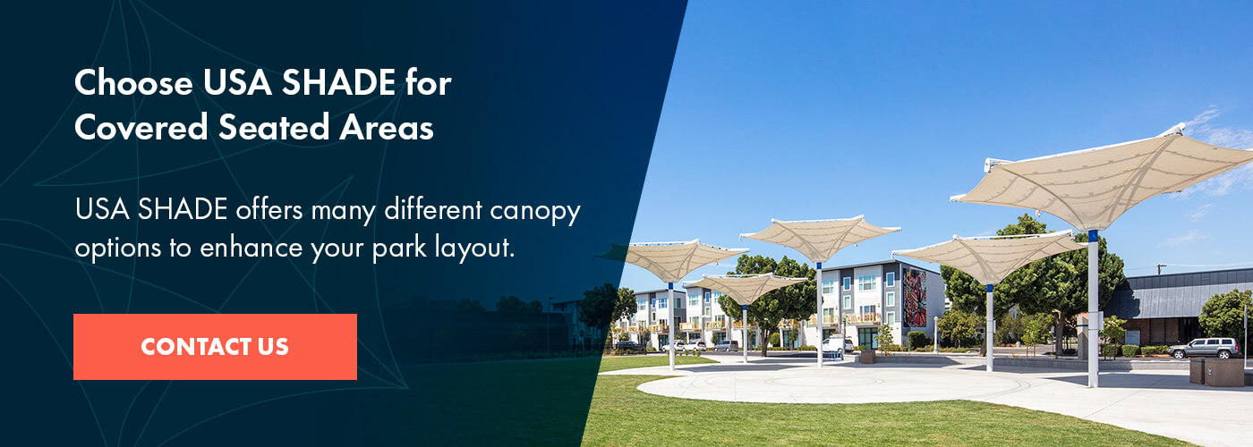 Choose USA SHADE for Covered Seated Areas