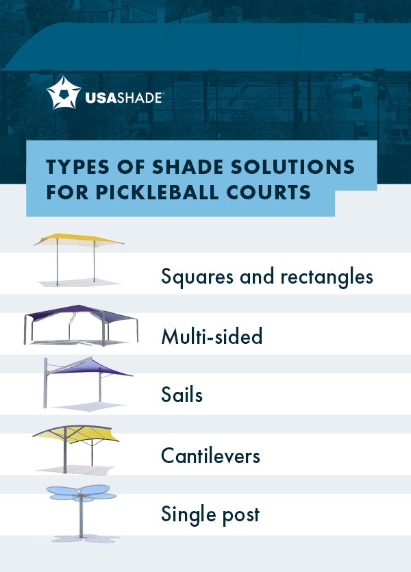 Types of Shade Solutions for Pickleball Courts
