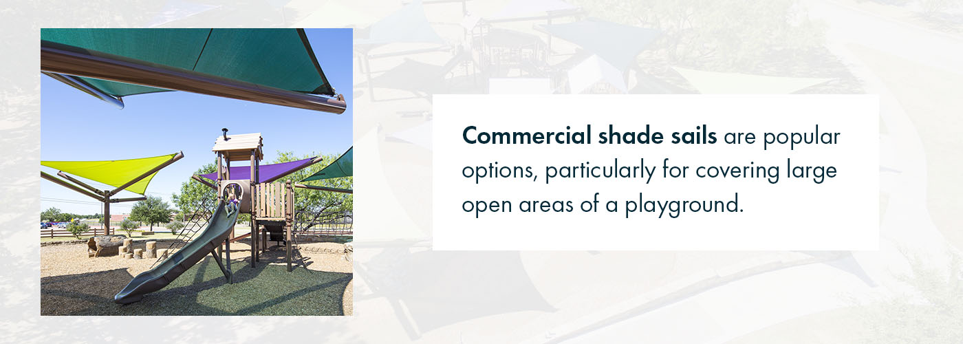 Commercial shade sails in playground