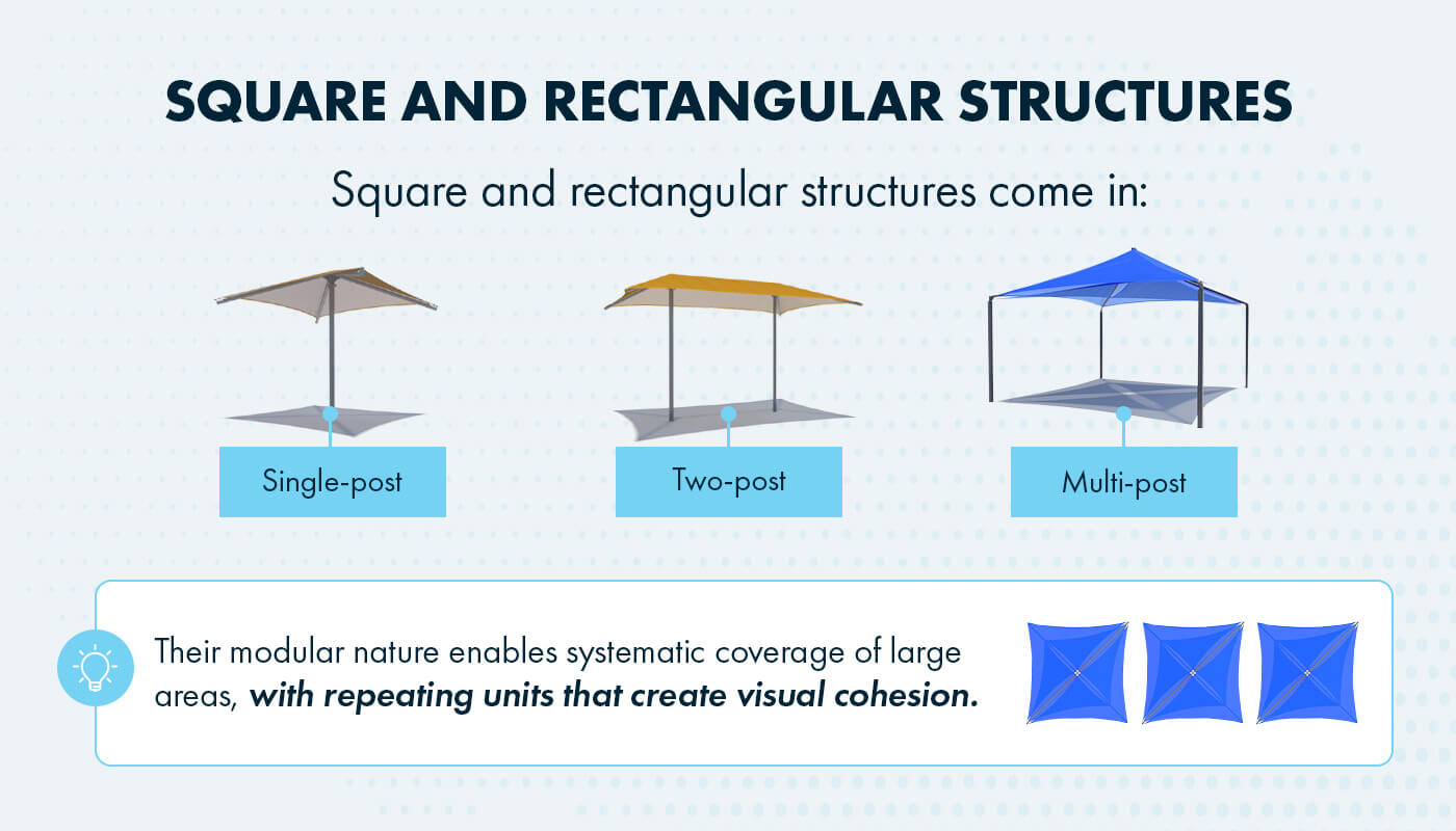 square and rectangular shade structures