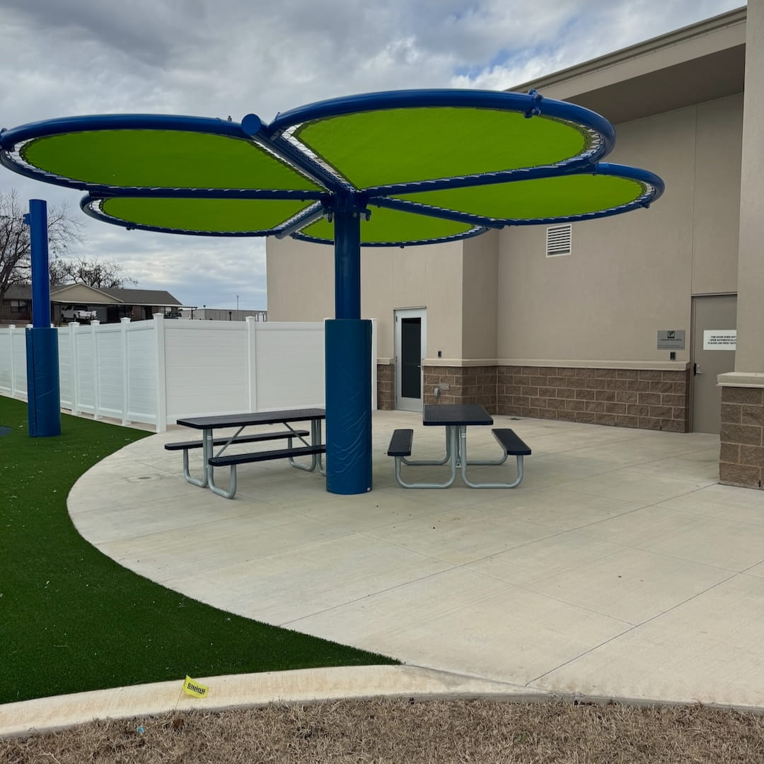 After School Care Shade Structure With Post Pad